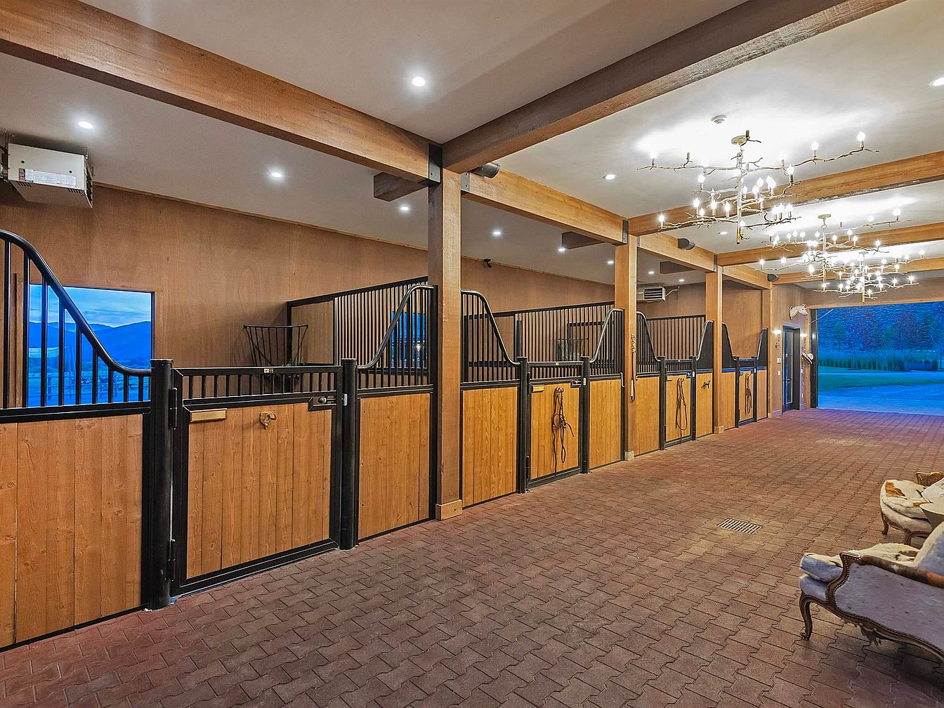 Horse stable interior