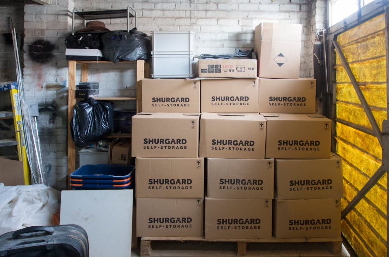 Cardboard Moving Boxes Full of Household Stuff