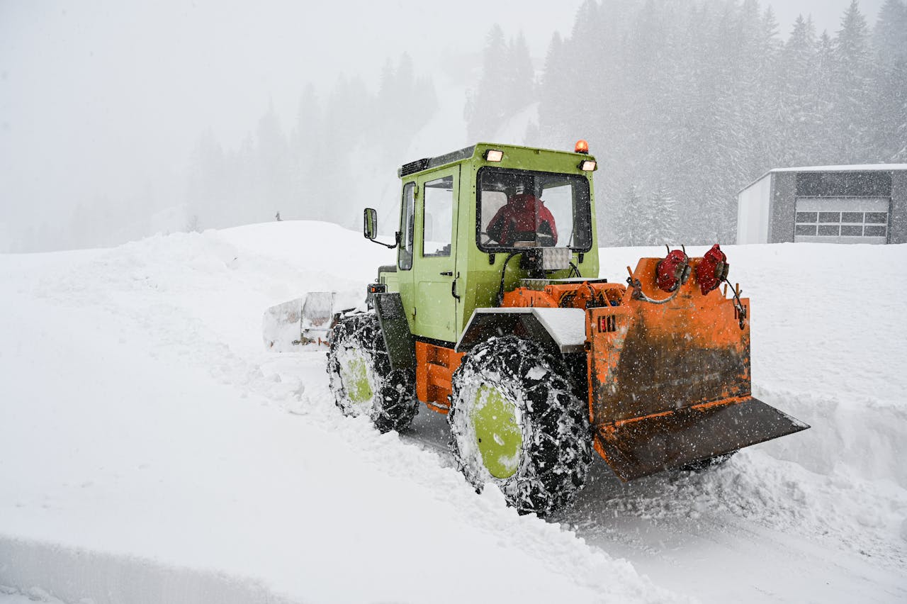 clearing snow