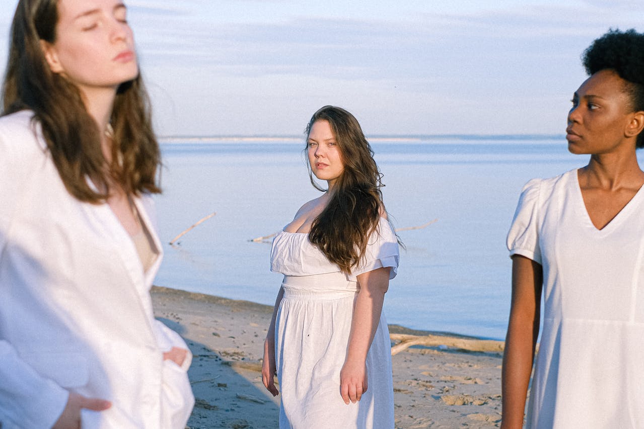 White dress women
