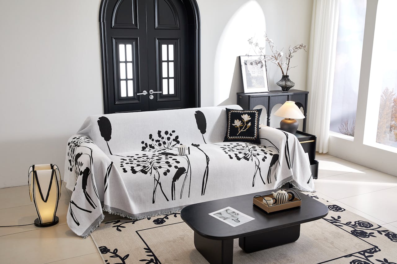 Slipcovered sofa